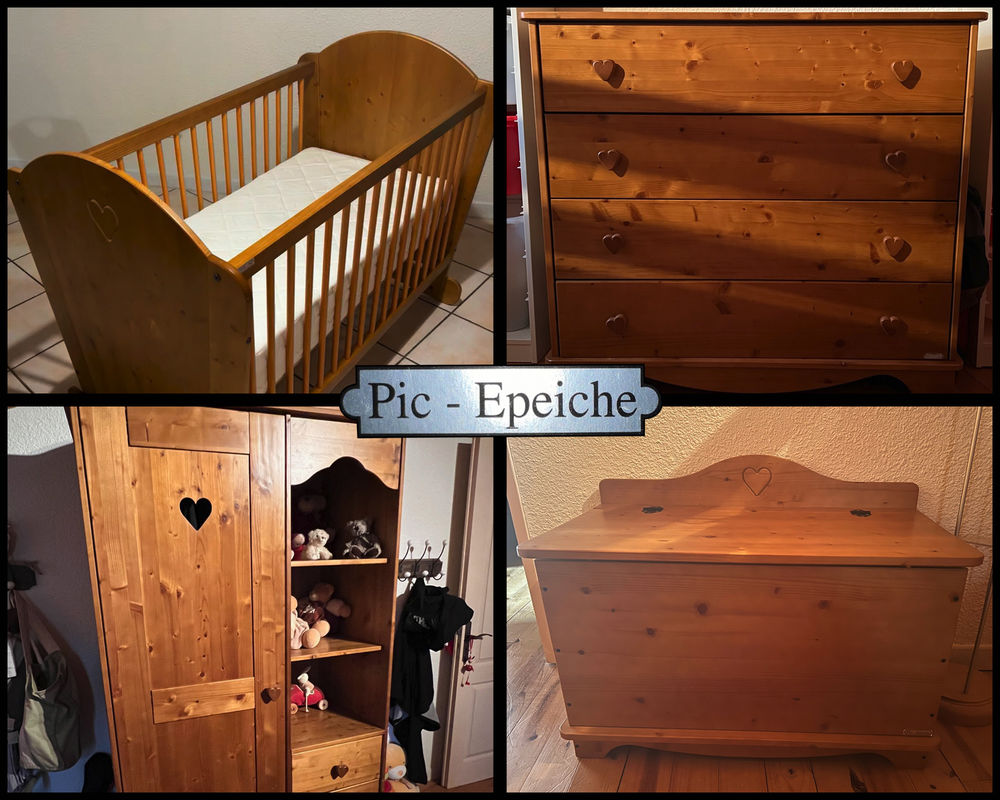 Chambre enfant Pic Epeiche motif Coeur - 4 �l�ments 500 Peaugres (07)