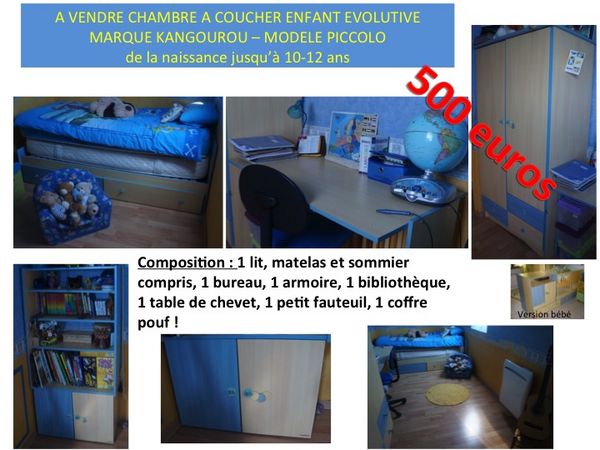 Chambre enfant évolutive Marque Sauthon 500 Morigny-Champigny (91)