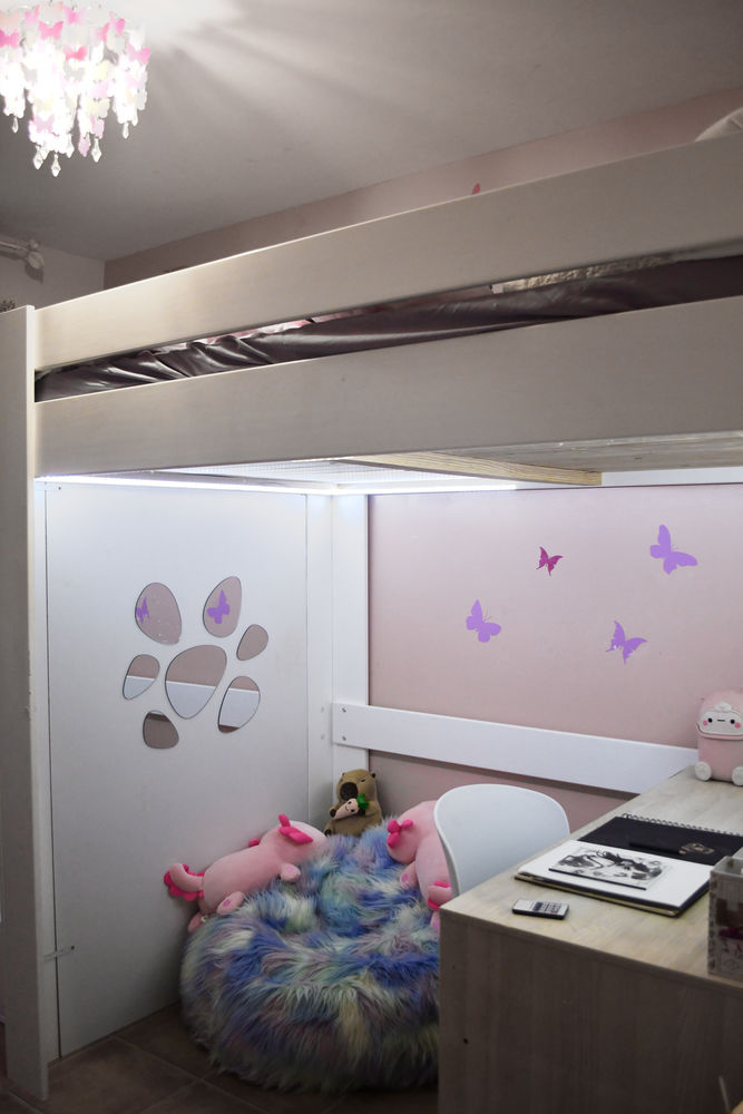 Chambre mezzanine bois massif 120x190 escalier & rangement 750 Al�s (30)