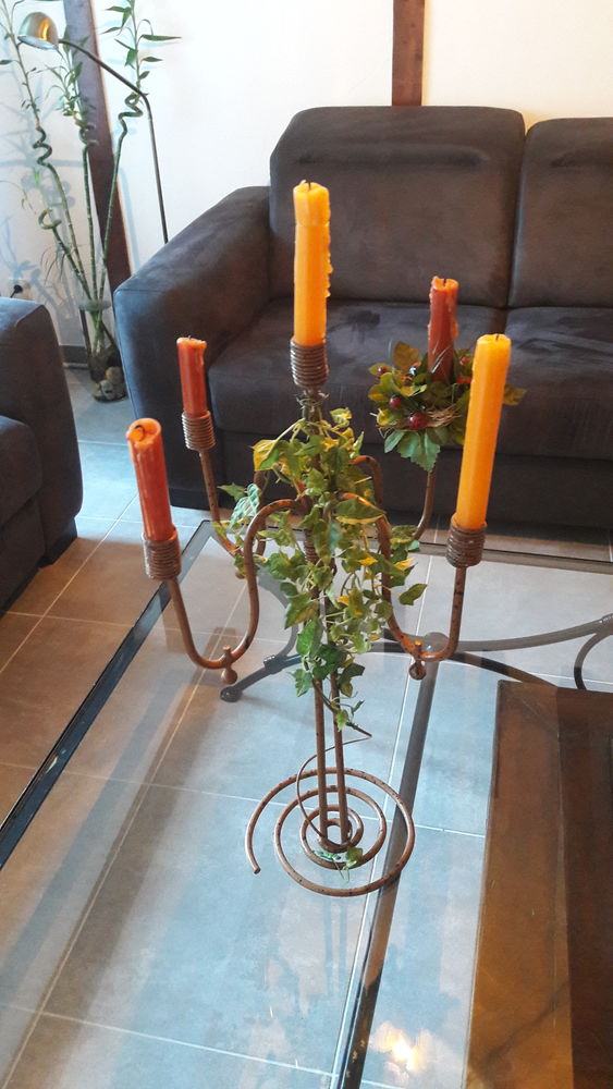 chandelier en fer forg� �maill� 15 Labenne (40)