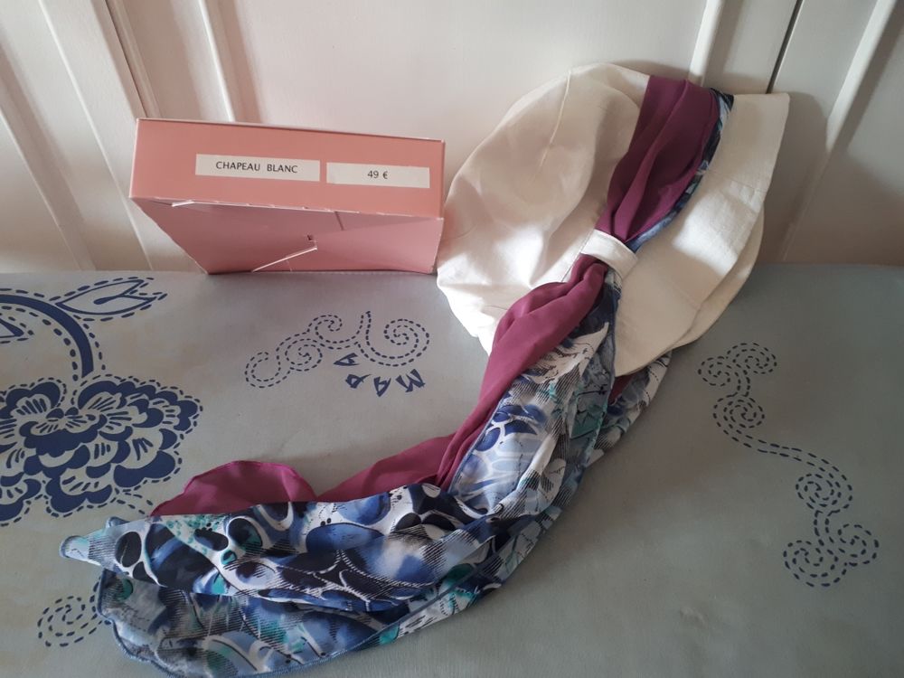Chapeau blanc avec pans NEUF HENRI MARGU 20 Villemomble (93)
