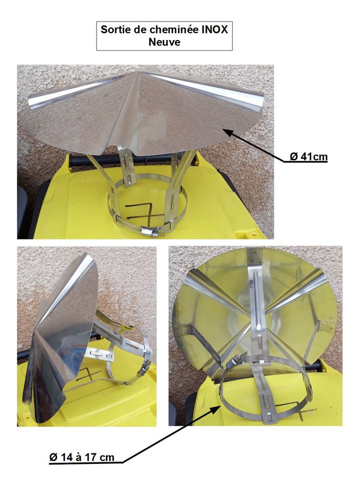Chapeau de sortie de chemin�e en INOX neuve 15 Sor�de (66)