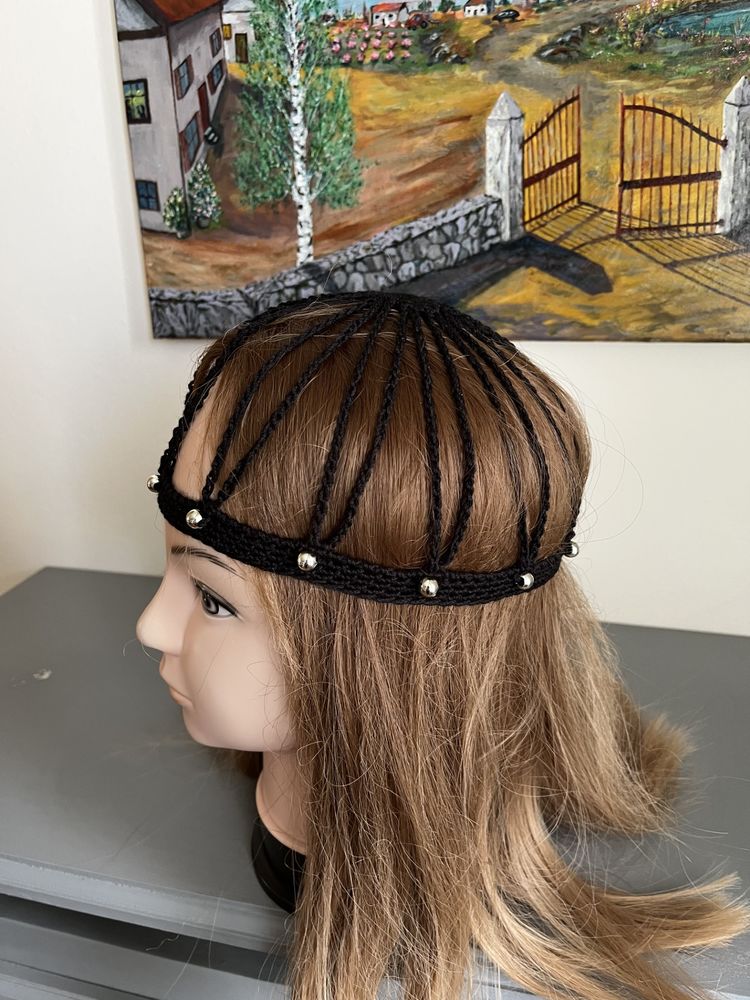 Chapeau Toque Bonnet Bob Noir perles argent� 17 Saint-Prix (95)