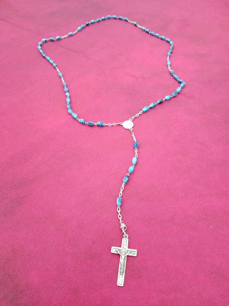 Chapelet ancien perles bleues claires et fonc�es (6) 10 Avermes (03)