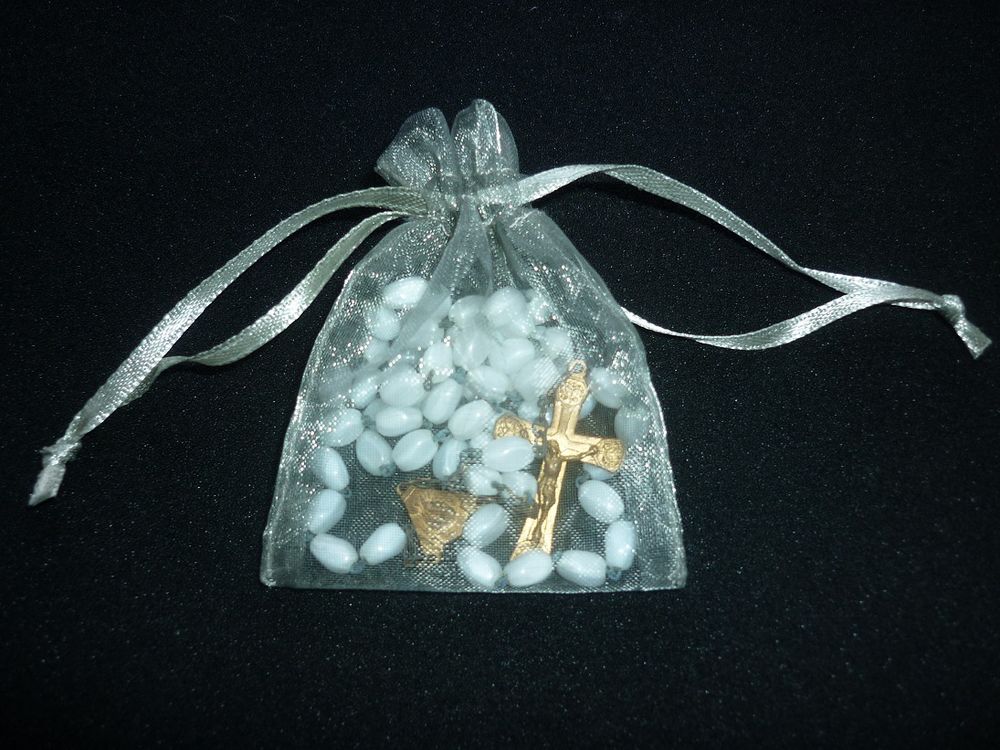 CHAPELET de premi�re COMMUNION vintage perles grains de riz 20 Loivre (51)