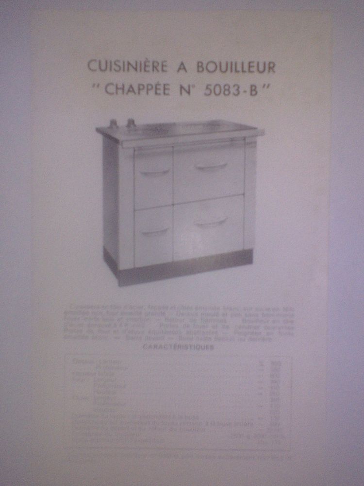 Pub Chapp�e Cuisini�re � bouilleur G�n�ale de fonderie Paris 7 N�rac (47)