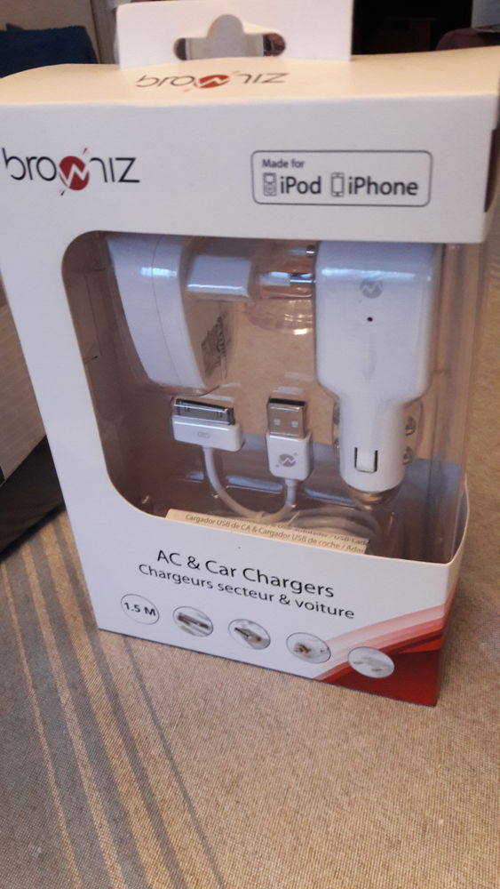 Chargeur secteur et voiture IPod et iphone 0 Louviers (27)