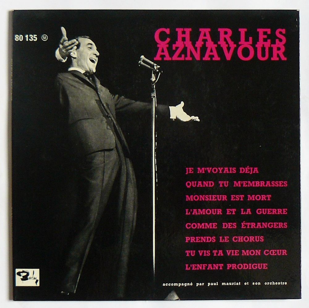 25 cm Charles AZNAVOUR : Je m'voyais d�j� - Barclay 80.135 12 Argenteuil (95)