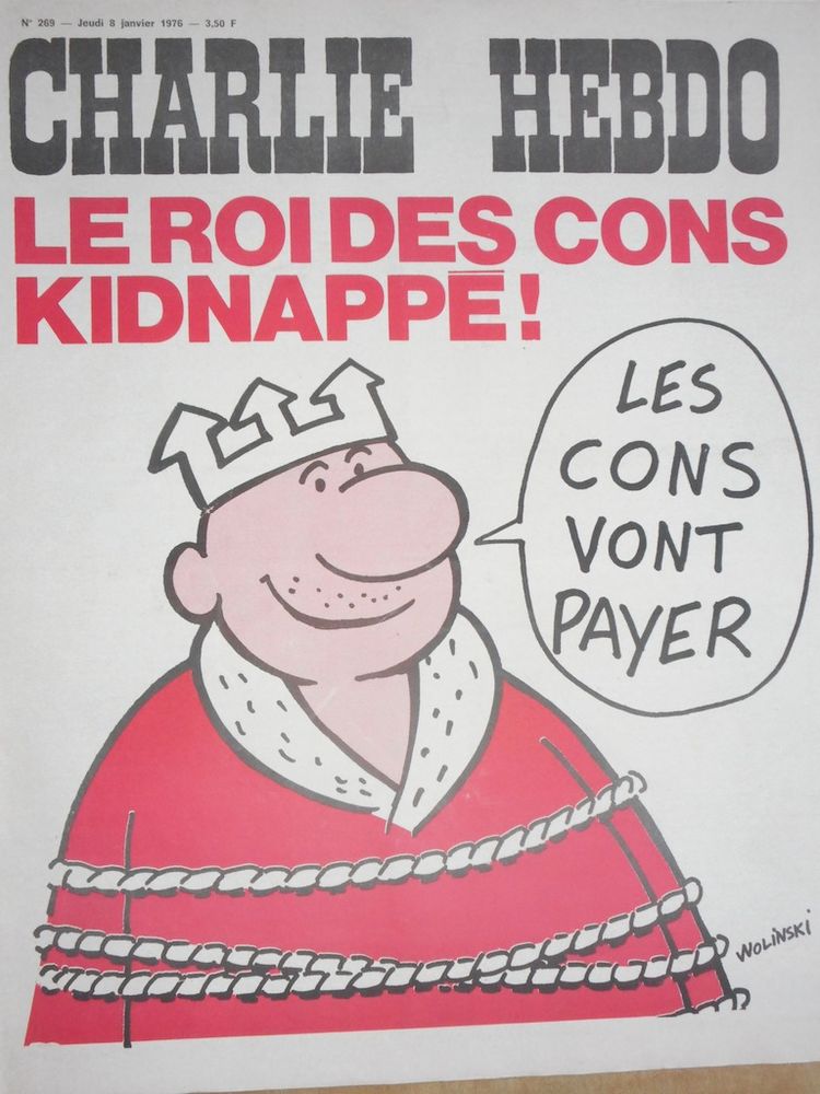 CHARLIE HEBDO  N° 269, 8 janv 1976    Le roi des cons kidna  8 Penvénan (22)