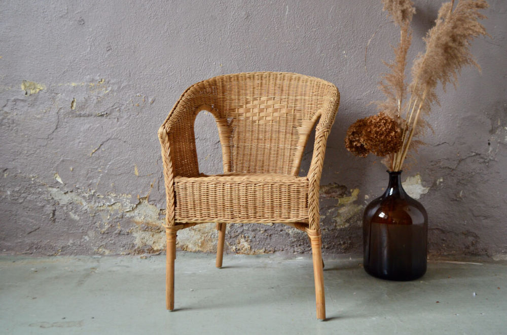 Charmant fauteuil adulte en rotin style vintage boh�me 160 Wintzenheim (68)