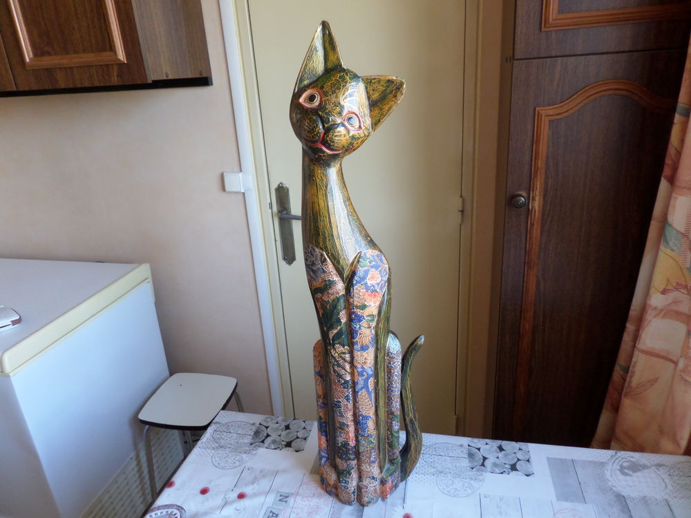 Chat en bois peint ( 80 cm ) 5 Nogent-sur-Oise (60)