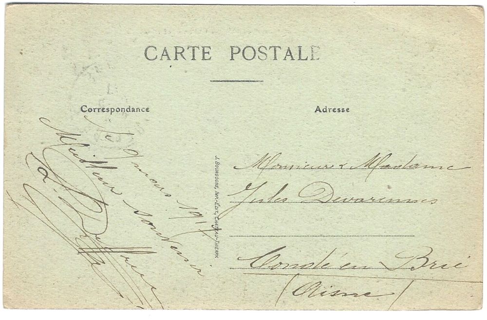 CPA  : Chateu Thierry avec timbre N� 138 8 Florange (57)