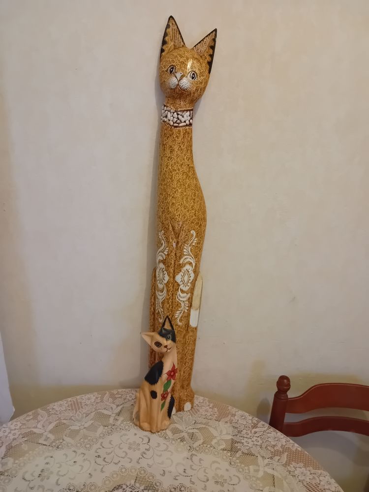 Duo chats en bois 15 Cosne-Cours-sur-Loire (58)