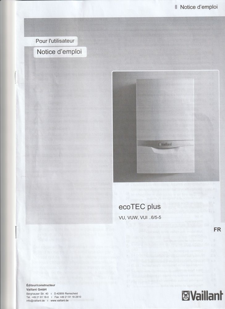 chaudi�re � gaz de marque VAILLANT ,type eco TECH plus 1500 Castres (81)