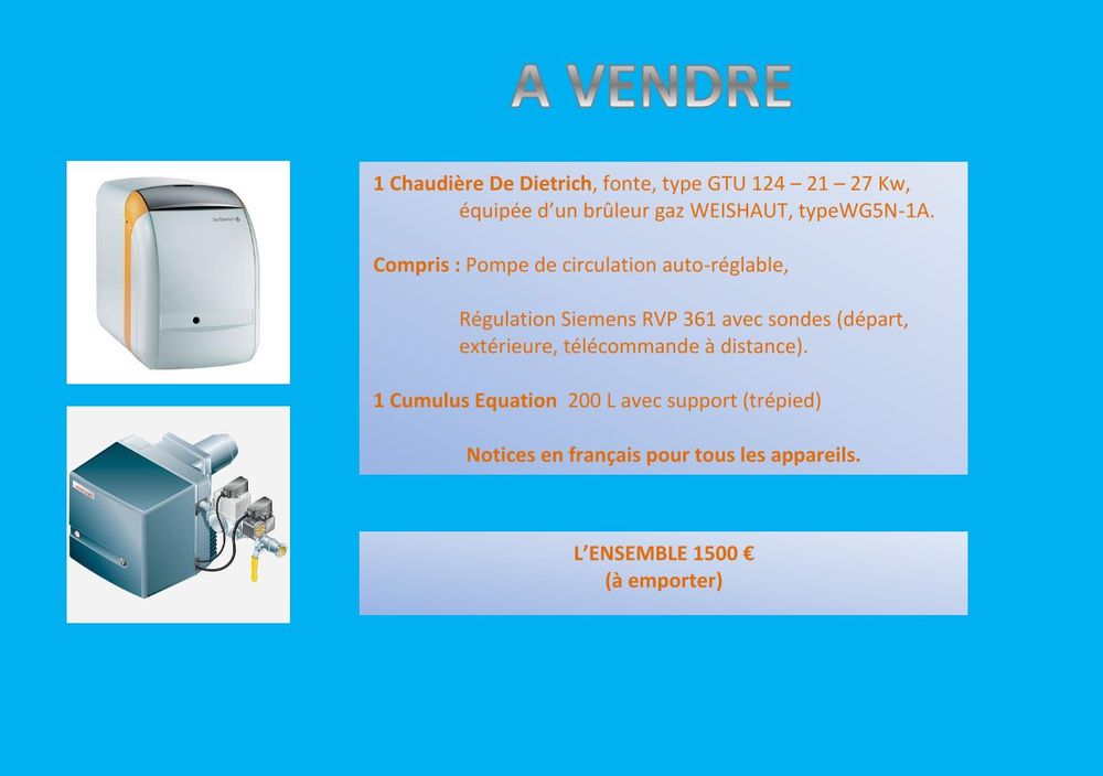 CHAUDIERE GAZ 1500 Metz (57)