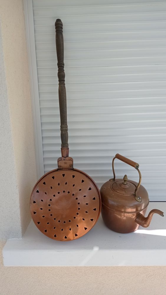 Chauffe lit ancien en cuivre 45 Erquery (60)