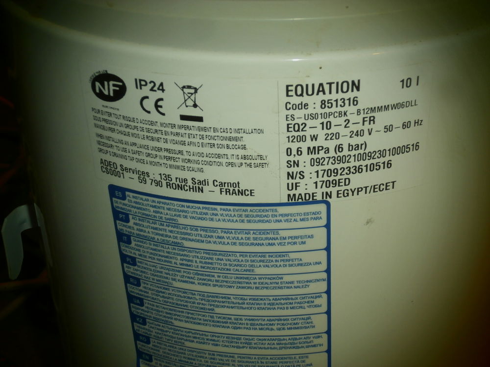 chauffe eau �lectrique sous �vier 80 Champigneulles (54)