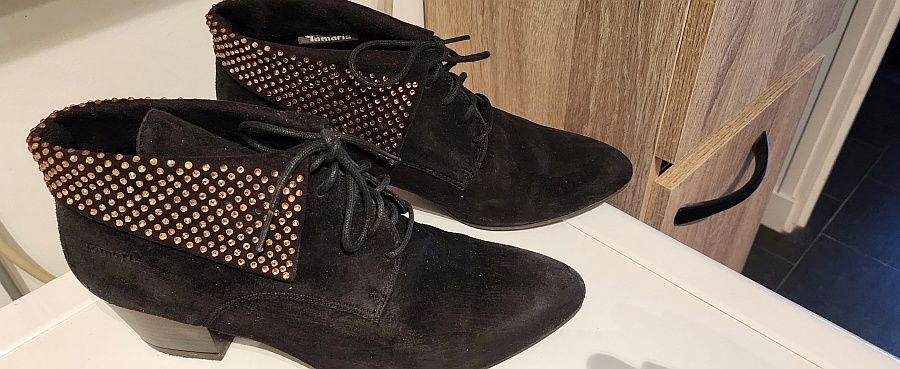 Chaussures cuir su�d� noir 37 - TBE 18 Gu�rande (44)