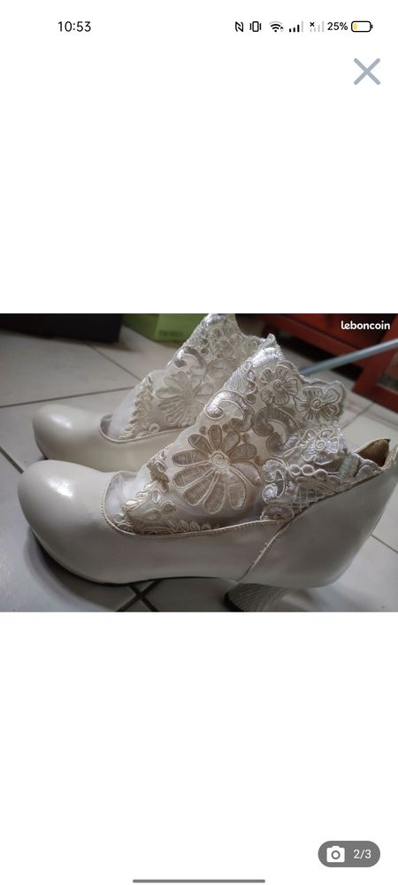 Chaussures � Talons Blanches, Taille 41/42 20 Le Fran�ois (97)