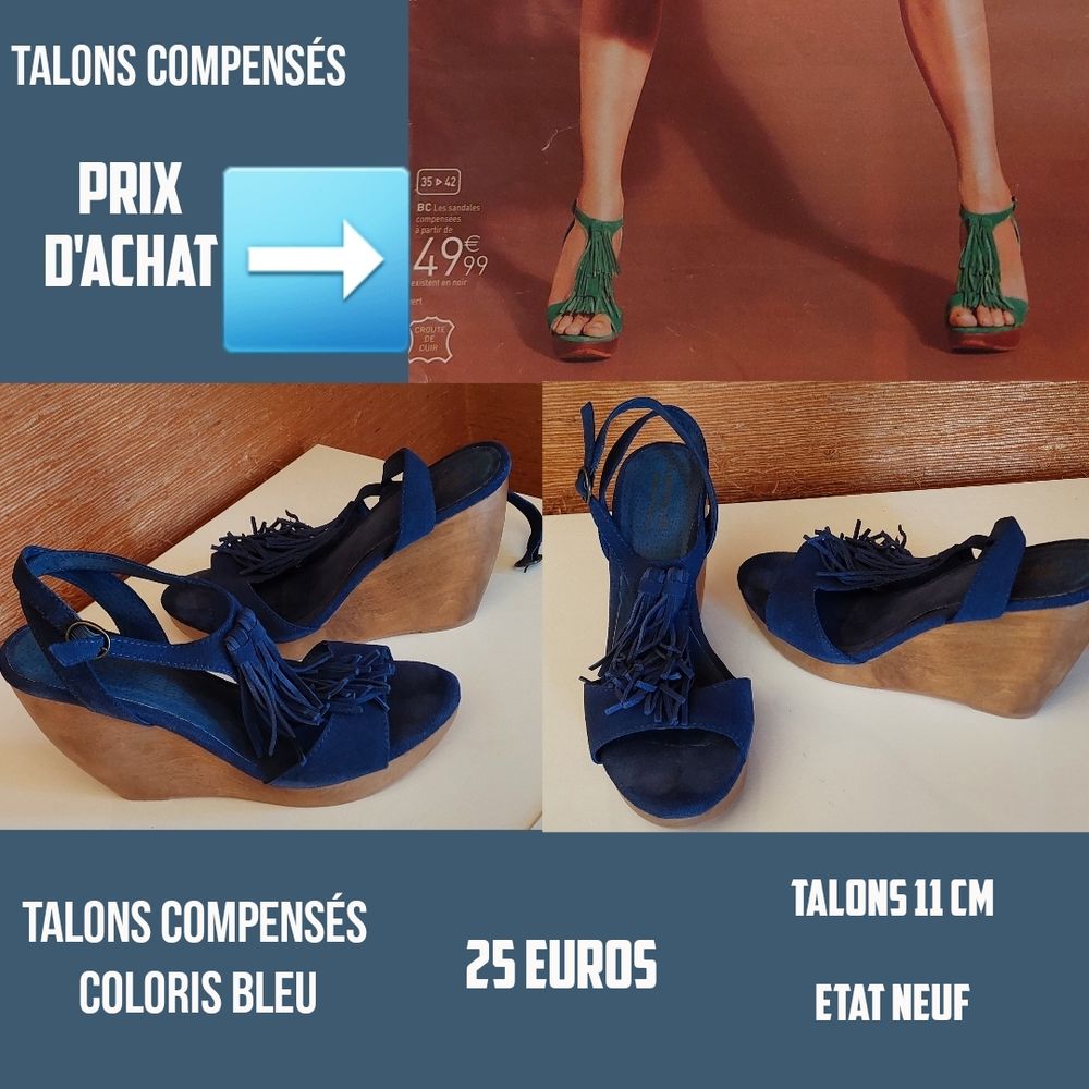Chaussures talons compensés coloris bleu 25 Cornebarrieu (31)
