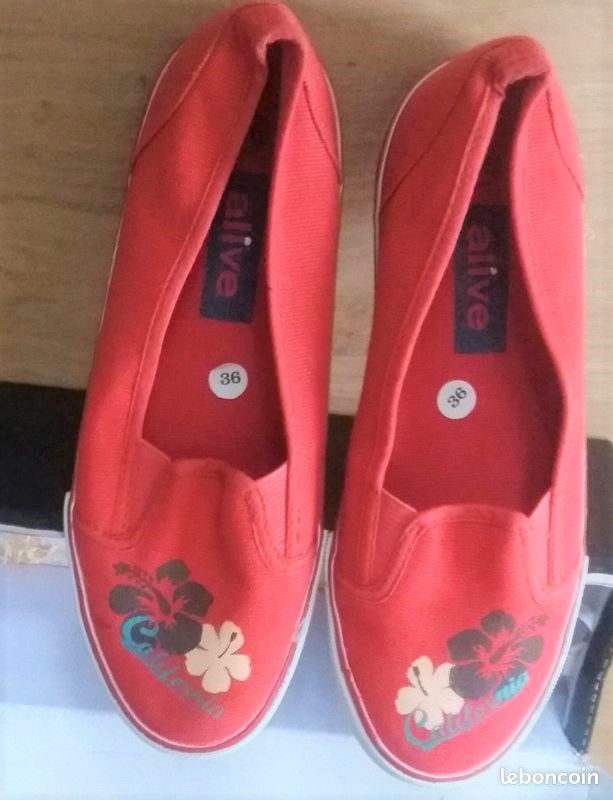 Chaussures toile espadrilles orange corail  Alive -  P 36 5 Domart-en-Ponthieu (80)