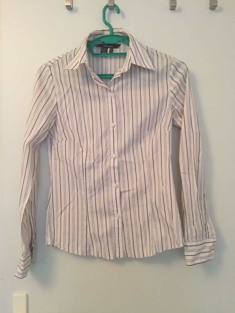 Chemise blanche � rayures noire Zara - Taille S 4 Bourg-en-Bresse (01)