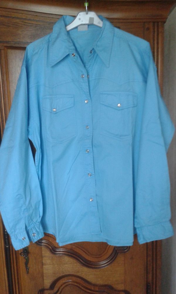 Chemise bleue turquoise 5 Cramont (80)
