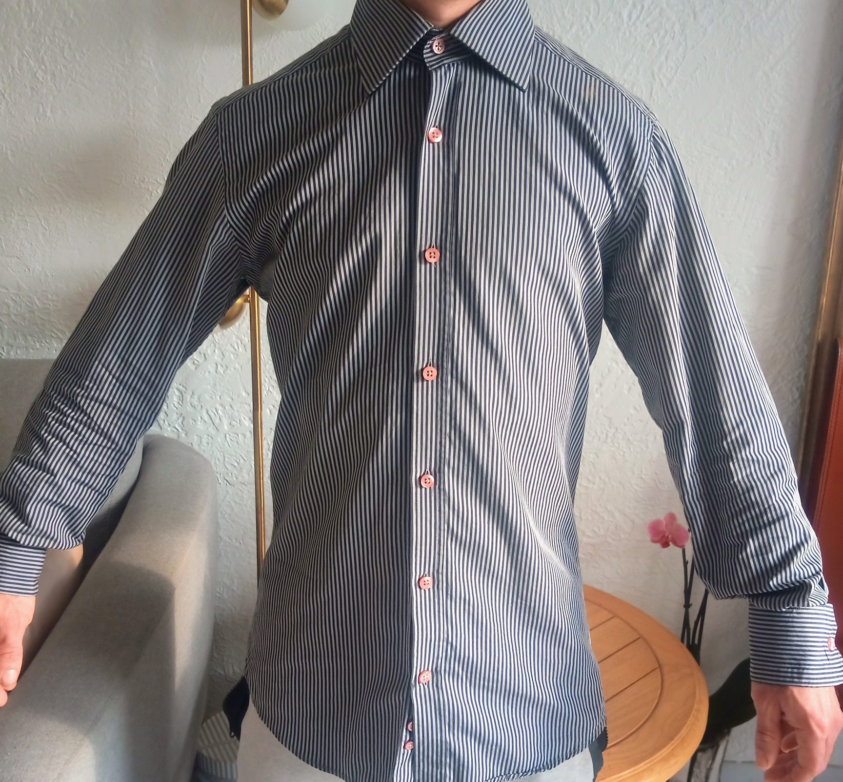 chemise manches longues � rayure blanc et noir danyberd taille s coton 16 Mandelieu-la-Napoule (06)