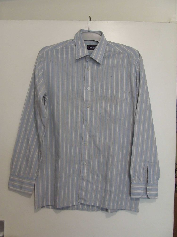 Chemise � rayures grises et bleues, Tour de cou 38 (S) TBE 6 Bagnolet (93)