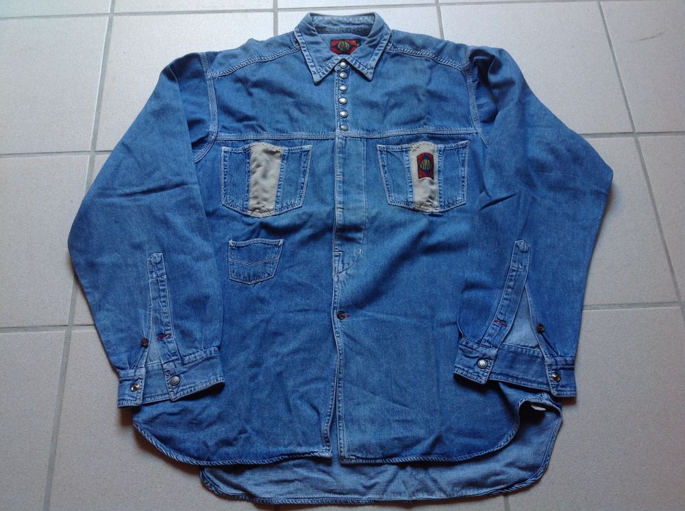 CHEMISE REPLAY EN JEAN BLEU PROFOND TAILLE XL 45 Tr�gunc (29)