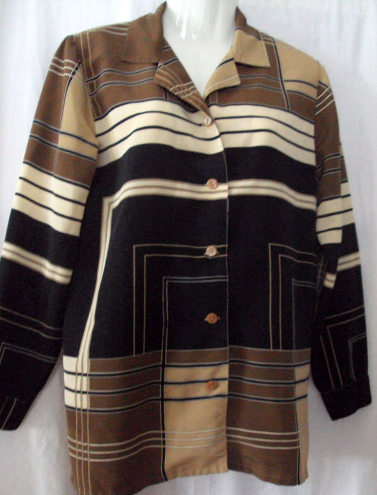 Chemisier marron & noir g�om�trique  T. 38 3 Clermont-Ferrand (63)