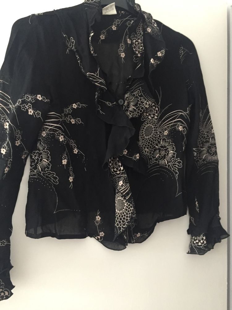 CHEMISIER NOIR DESSINS OR  KARINA  Taille 40 9 Saint-Genis-Laval (69)