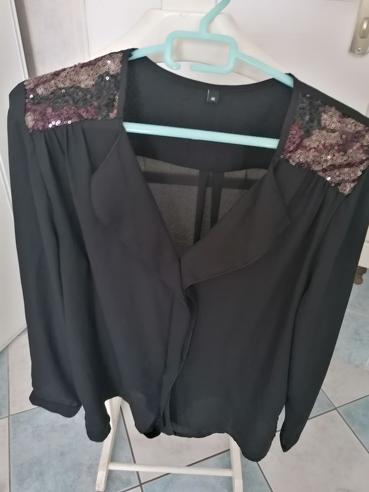 Chemisier noir paillettes violine 10 La Roche-sur-Yon (85)