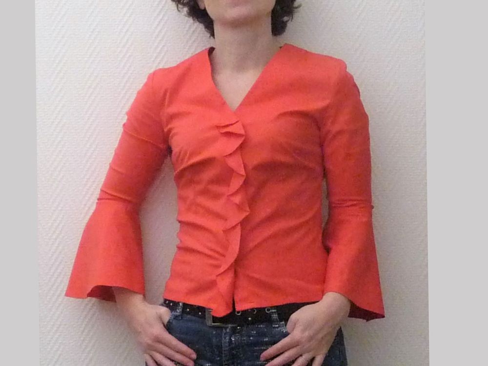 Chemisier/ Top Orange Corail avec ses Manches 3/4- Promod 10 Paris 15 (75)