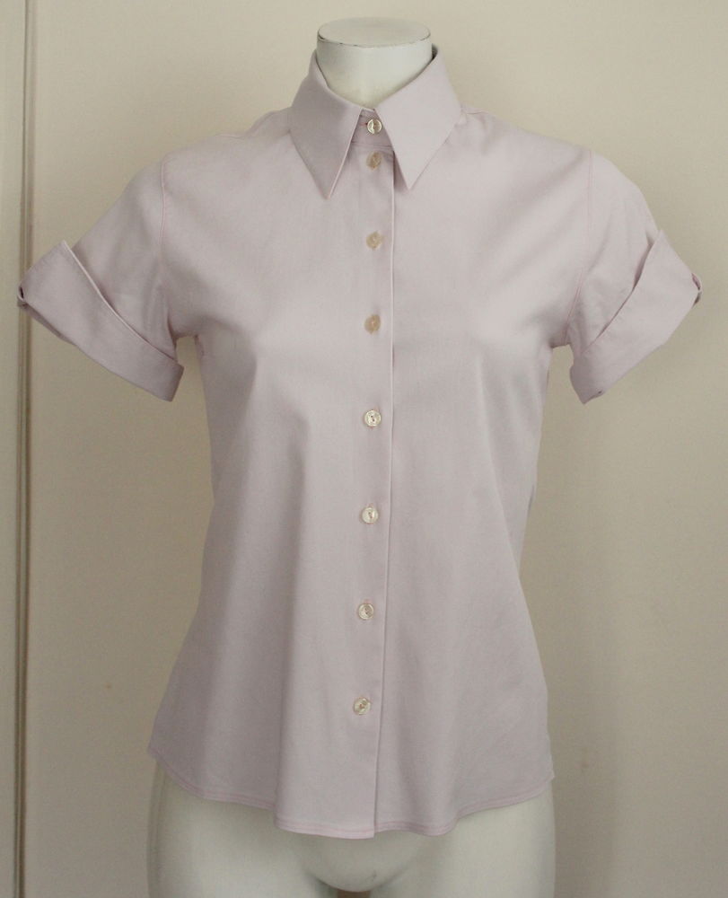 Chemisier piqu� de coton rose ANNE FONTAINE 
T.2 80 Issy-les-Moulineaux (92)