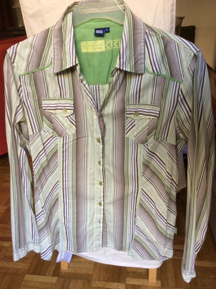 Chemisier ray� vert et marron 1 Paris 17 (75)