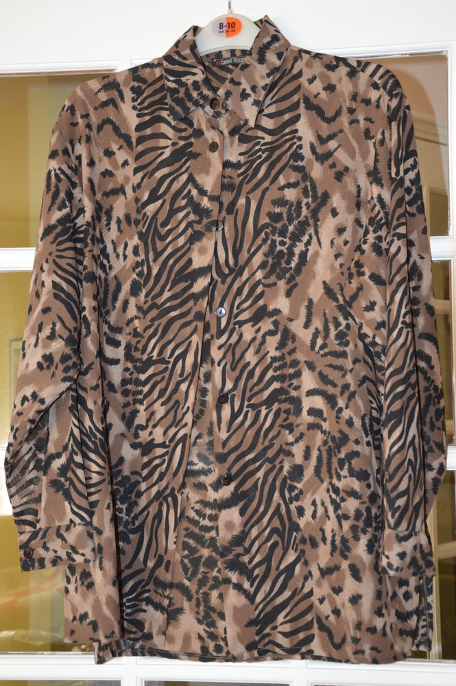 Chemisier, tunique fluide imprim� fauve 10 Pouzolles (34)