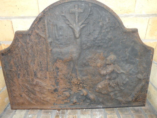 Chenets et plaque fonte de chemin�e 50 Merlimont (62)