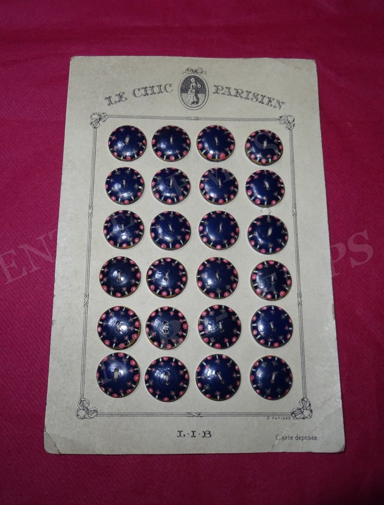 LE CHIC PARISIEN CARTE 24 BOUTONS BLEU 1 34 Sergines (89)