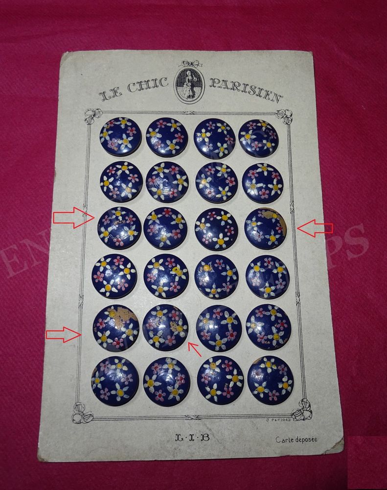 LE CHIC PARISIEN CARTE 24 BOUTONS BLEU #2 31 Sergines (89)