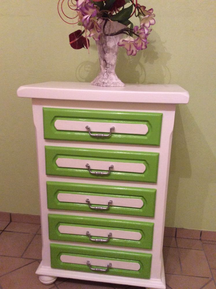 Chiffonnier  Anis et Blanc Satin 145 Geishouse (68)