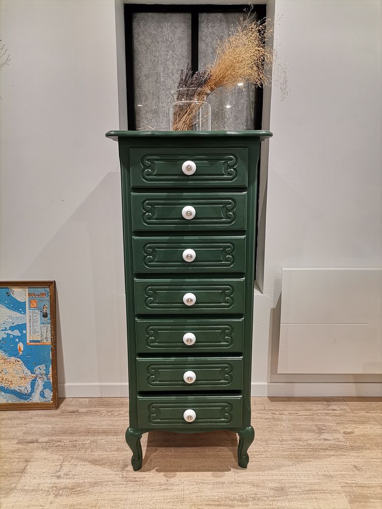 Chiffonnier en ch�ne massif restaur�. 100 Gu�ret (23)