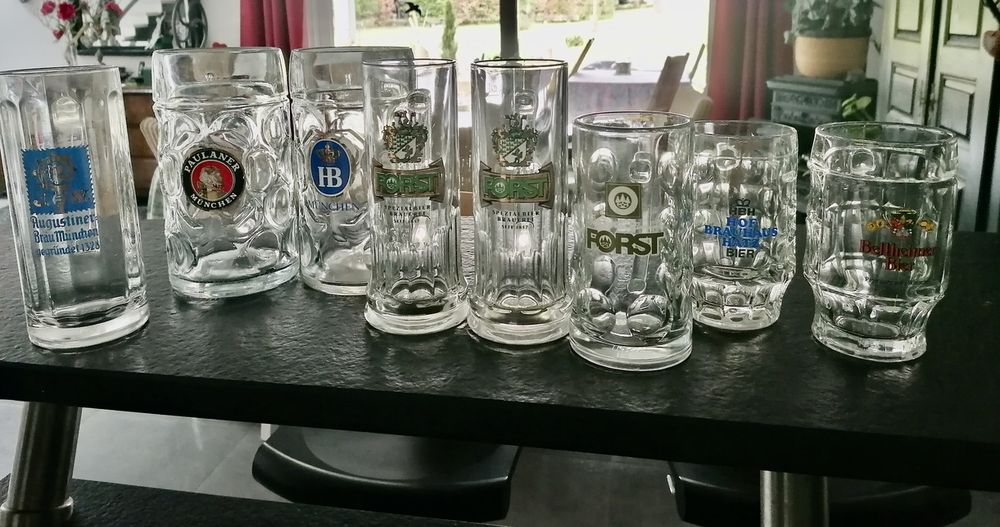 Lot de 8 chopes � bi�re allemande de collection 36 Ingwiller (67)