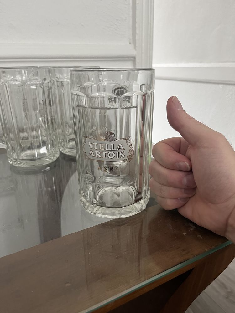 Lot de 5 chopes bi�re Stella Artois 15 Roanne (42)