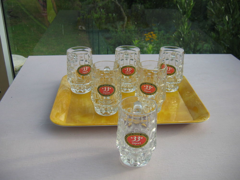 Lot de 6 Chopes  33 EXPORT   Rouges . 15 Le Vernois (39)