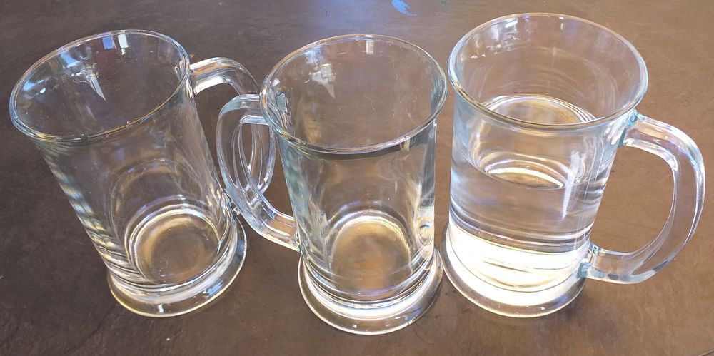 Lot de 3 chopes en verre �pais, contenance 39.5 cl 12 Montauban (82)