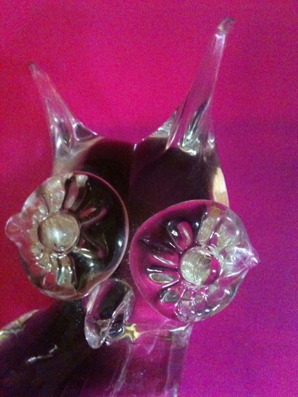 Chouette ou hibou en verre de Murano, art de Ma�tre verrier 80 Bosc-le-Hard (76)