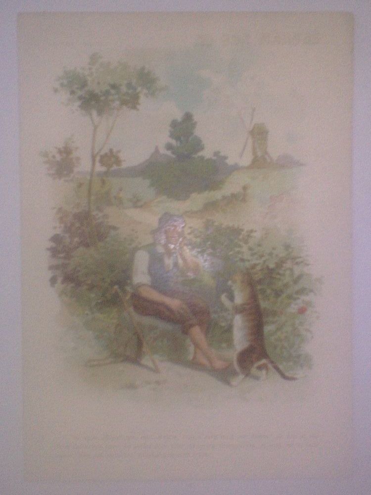 Chromo Au bon march� Le chat bott� Un sac des bottes Moulin 8 N�rac (47)