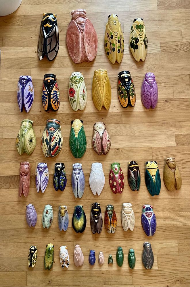 Lot de 41 cigales Proven�ales en c�ramique 250 Obernai (67)