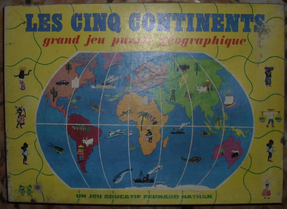 LES CINQ CONTINENTS Grand jeu puzzle g�ographique 25 Montreuil (93)